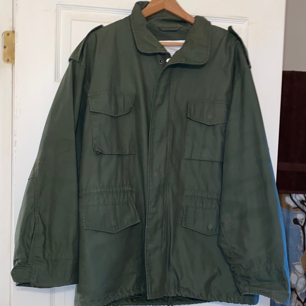 VTG USA Army Green All Weather Field Coat Removable Fully Lined Field Jacket Med